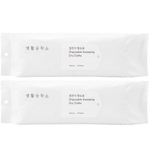 생활공작소 정전기 청소포 60매, 2개, 28cm x 20cm