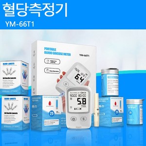 [정품 가정용 휴대용]혈당측정기 풀세트 (시험지50+침50+혈당계+채혈펜) WX005, 1개, YM-66T1