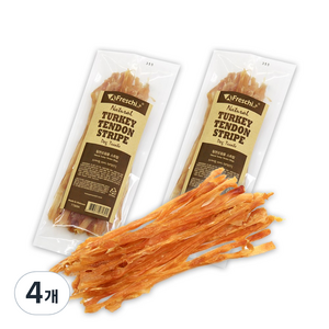 프레스키 강아지 스트립 간식, 칠면조 힘줄, 75g, 4개