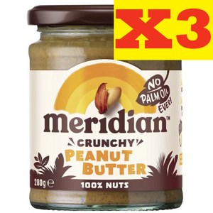 메리디안 크런치 피넛버터 Meidian Peanut Butte, 3개, 280g