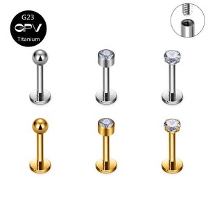 아령세트 홈트아령 덤벨세트 티타늄 다중 귀 연골 손톱 클래식 내부 스레드 립 남녀 천공 쥬얼리, 6.A Silver  1.2x10x2.5mm