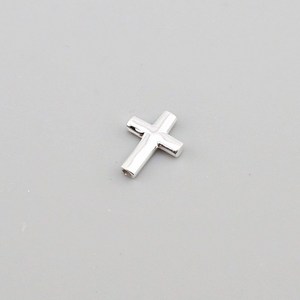 비즈톡 [SVP-13-02]순은펜던트 실버925 둥근 크로스십자가 통과형 10.7x14mm 세로홀