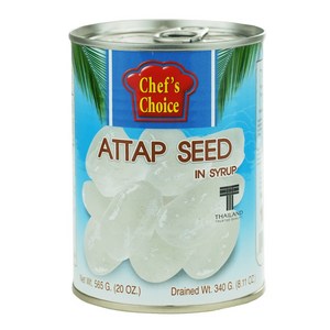 태국산 / AHT DAC 니파팜 통조림 인 시럽 ATTAP SEED IN SYRUP, 2개, 565g