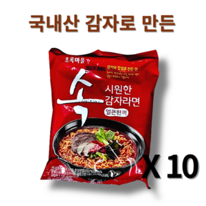 초록마을 국내산 고춧가루로 맛을 낸 얼큰한 감자라면, 10개