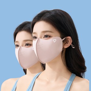 해피지아 골프 등산 스포츠 귀조절 UV 자외선차단 마스크 2개 HJA-008, 핑크