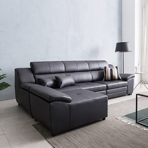 삼익가구 유루이 천연소가죽 3인용/4인용 소파(카우치형 스툴포함), 02.4인용;초코브라운