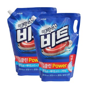 비트 딥클린파워 액체세제 파우치형 일반용, 2L, 2개