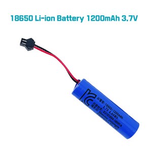 KC인증 18650 리튬 배터리 충전지 1200mAh 3.7V - SM 2핀 커넥터, 1개, 1개