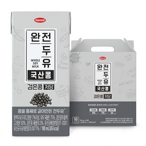 전두유 완전두유 국산콩 검은콩 저당, 190ml, 16개