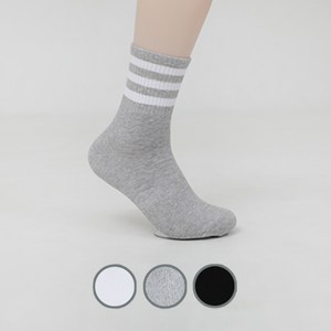 케이삭스 남성 여성 삼선라인 중목양말- 10켤레
