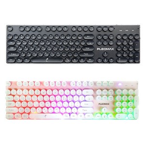 플레오맥스 레트로 LED 멤브레인 유선키보드, AVEC-K301, 핑크, 일반형