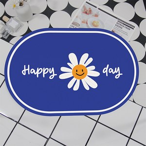 비기팬시 칼라풀데이지 빨아쓰는 규조토 발매트, Happy day