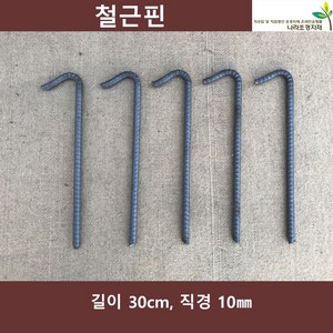 철근핀 30cm 50개 굵기10mm 야자매트핀 코아네트핀