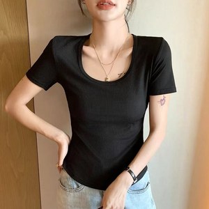 한그래 이너티셔츠 반팔티 라운드넥 세미크롭티 유넥 2+1