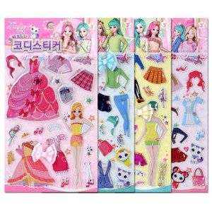 시크릿 쥬쥬 큐빅 오로라 코디 스티커 1판 (1500원x20EA)