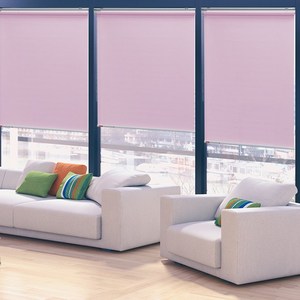 EKMALL 롤스크린 블라인드 퓨어 핑크 가로사이즈 122cm x 세로선택