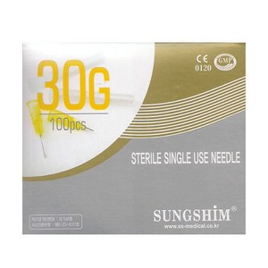 성심 일회용 멸균 주사침 30Gx25mm 주사바늘, 단품, 1개