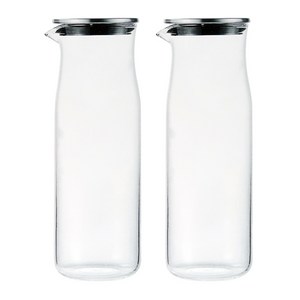 솔레이 스텐뚜껑 내열유리 냉장고 물병 보틀, 2개, 1000ml