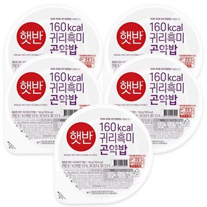 햇반 귀리흑미곤약밥, 150g, 5개