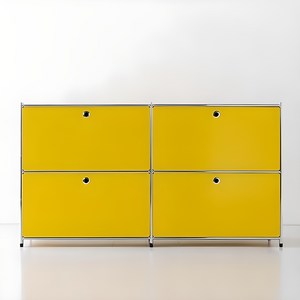 마켓비 SIMPLIE 2 x 2 수납장 4문 BC018 방문설치, 옐로우