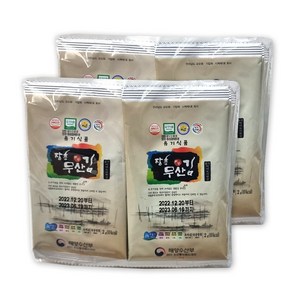 장흥무산김 미니도시락김(2g) 40봉 해바라기유 조미김 유기인증 HACCP, 40개, 2g