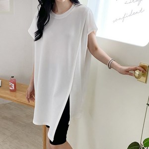 코르제이 여성 국내제작 빅사이즈 크로스 쿨링 반팔티