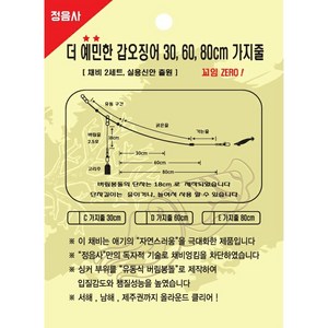 정음사 더 예민한 제주 심해 갑오징어 채비 E가지줄 80CM 2개입, D가지줄 60CM(2개입), 2개