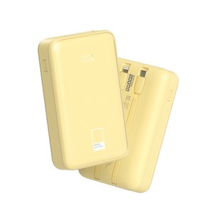 팬톤 22.5W PD 고속충전 빌트인 케이블 보조배터리 20000mAh, Ceamy Yellow