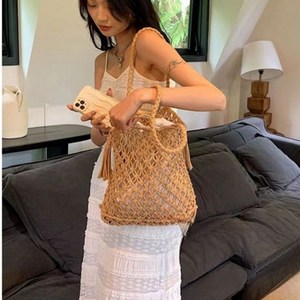 여름 비치 밀짚 핸드메이드 네트백 DE-240531