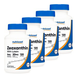 뉴트리코스트 제아잔틴 + 루테인 120소프트젤 4병, 단품, 단품, 단품