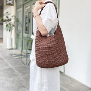 레드니들 코바늘 DIY 뜨개질세트 라탄 가방뜨기 (동영상QR), 브라운, 1개