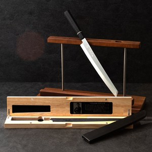 명장 조상진 대첩도 하이 카본 일식도 키리츠케 팔각 흑단나무 손잡이 사시미 칼, 02.사키마루, 02.칼날길이 27cm, 선물용목함케이스, 1개