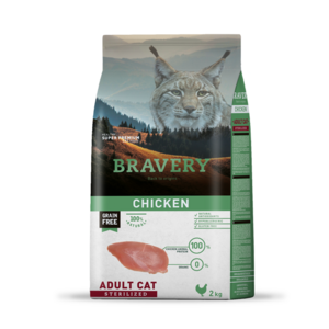 브레이버리 어덜트 헬시 고양이 건식사료, 닭, 2kg, 1개