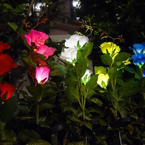 신성나라 태양광 장미 정원등 태양열 LED 꽃모양 조명 화단 정원 조경전구 조명 야외등 잔디 실외정원등, 블루