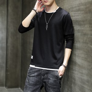 city sky 남성 캐주얼 순면 긴팔 티셔츠