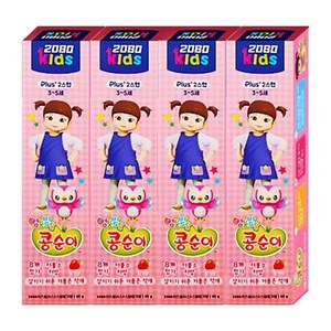 [브랜드정품] 애경 2080 어린이 치약 키즈치약 콩순이 딸기향(3~5세) 4개, 80g