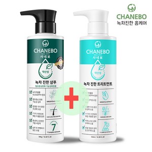 기능성 간편 탈모 홈케어 클리닉세트 탈모증상완화 녹차진한샴푸+트리트먼트 헤어팩 미용실 탈모클리닉SET, 500ml