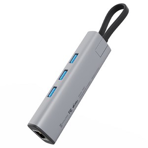 펀디안 USB3.1 Gen1 C타입 기가비트 랜카드 USB3.0 멀티허브 PH01, 그레이, 1개