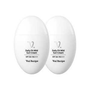 바이알레시피 촉촉한 수분핏 블루라이트 차단 이지워셔블 선크림 SPF 50+ PA++++, 2개, 40ml