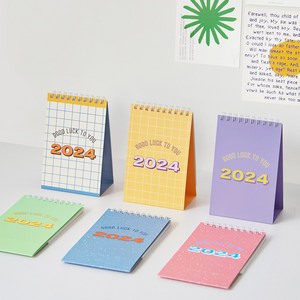 (1+1) 안테나샵 2024 미니 캘린더 데일리 해빗 탁상달력 습관관리 스티커2장, 퍼플, 캠퍼스그리드
