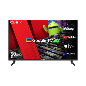 큐빅스 4K UHD LED 스마트 TV 127cm(50인치) 구글 안드로이드 HDR 블루투스 WIFI 넷플릭스 유튜브 에너지효율 1등급, 스탠드형 방문설치