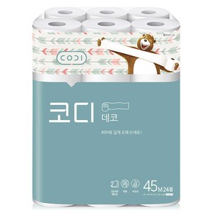 코디 데코 2겹 롤화장지 45 m, 24개입, 2개