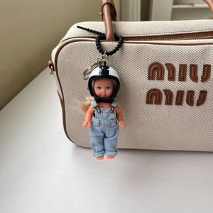 시크캣 바비인형키링 청바지 화이트 헬멧 / 멜빵 바지 /블랙 원피스 화이트 헬멧 / 안경 바비, 1.청바지 화이트 헬멧 바비, 1개