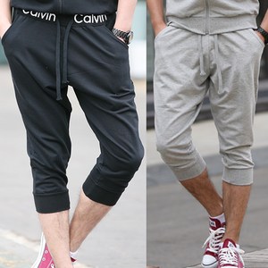 에킨 남자 캘빈 7부 배기 반바지 조거 L-2XL 여름 트레이닝 팬츠 밴딩 운동복