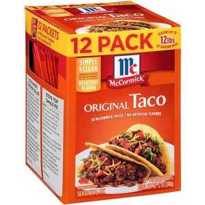 맥코믹 오리지널 타코 시즈닝 믹스 28g 12개 McCormick Original Taco Seasoning Mix 1 oz, 340g, 1개