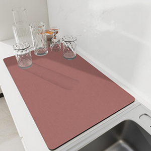 PEACH 규조토 식기건조 드라잉 매트, 라이트레드