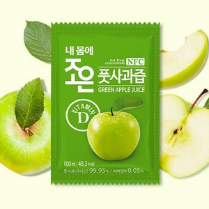 조은 비타민D 풋사과즙 100ml 30포 좋은 국내산 사과 NFC 착즙주스, 30개