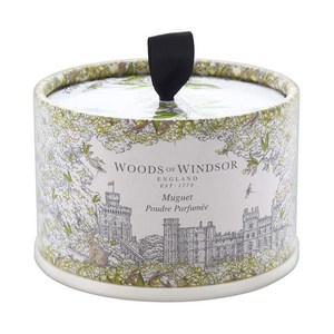 유럽 Woods of Windso Lily of the Valley 은방울꽃 바디 더스팅 파우더 100g 퍼프 포함 냄새 마찰 케어 바디케어 바디파우더 데오드란트 기념일 선물, 1개