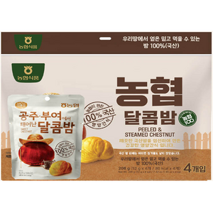 [농협] 국산 공주 부여 달콤밤 4입팩 1개, 52g, 4개