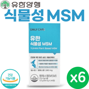 유한 양행 식물성 MSM 240정 식이유황 캐나다산 식물 성분 엠에스엠 MSN 관절 연골 건강, 6개